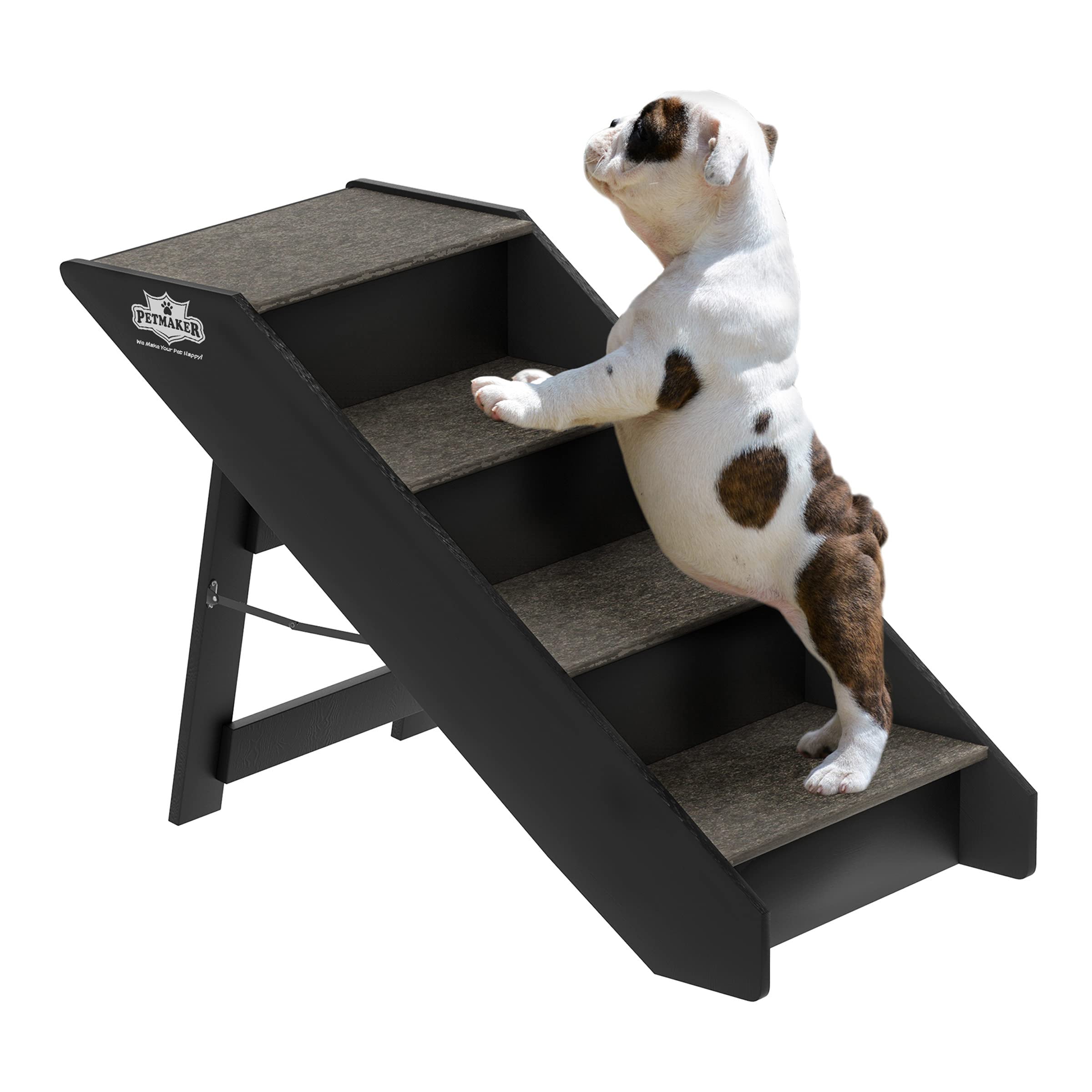 Cozy Climb Pet Steps - 4-Step Nonslip Stairs by PETMAKER (Gray)